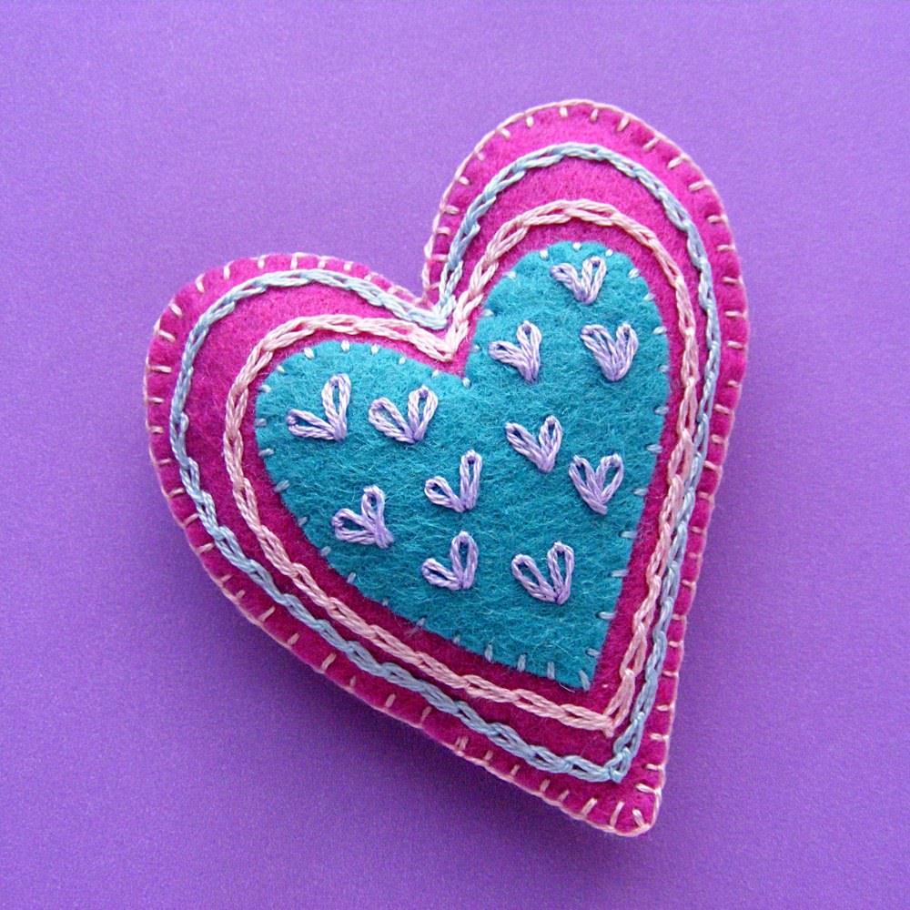 Have a Heart - Embroidered Felt Mobile Pattern
