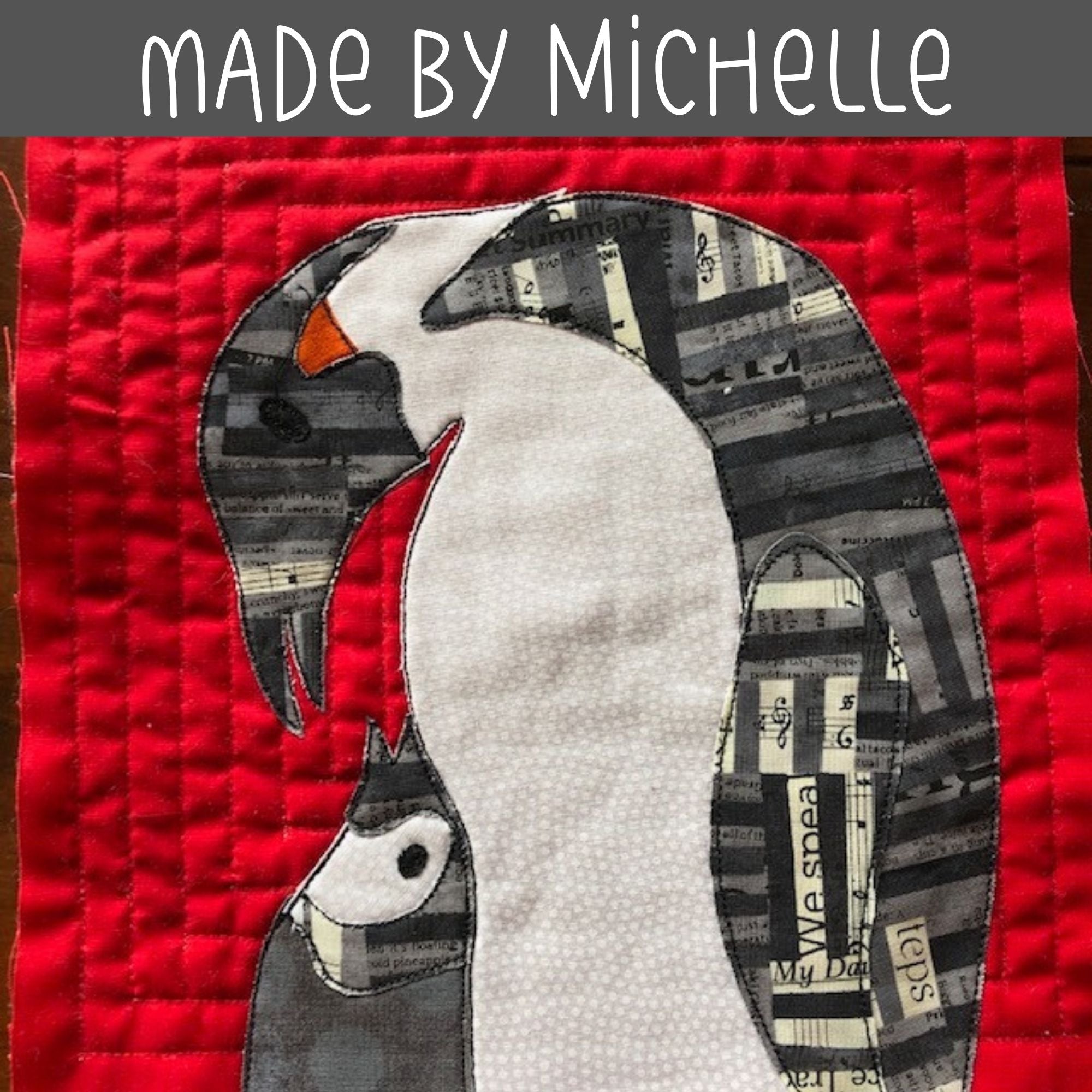 Papa and Baby Penguin Applique Pattern