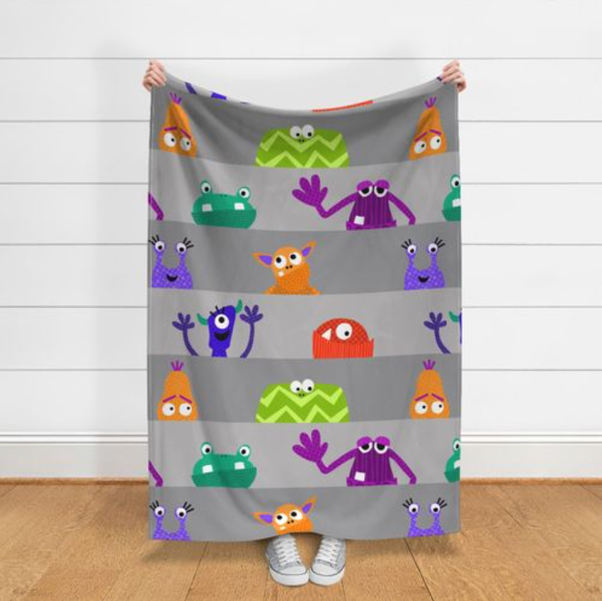 Monster Monster Stripes - cheater quilt fabric