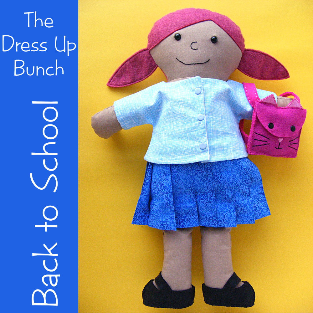 Back to School - skirt, shirt, shoes and backpack pattern