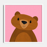 Priscilla Bear with Pink Polkadots - printable art