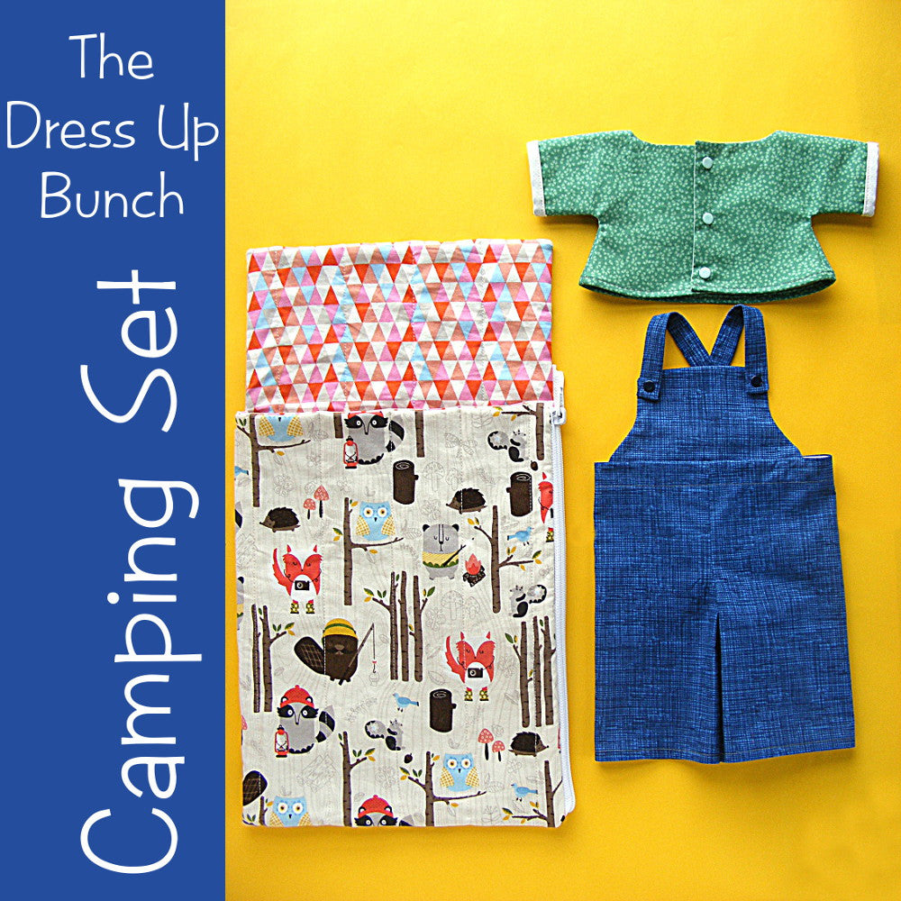 Camping Set - Dress Up Bunch Shirt, Overalls and Sleeping Bag