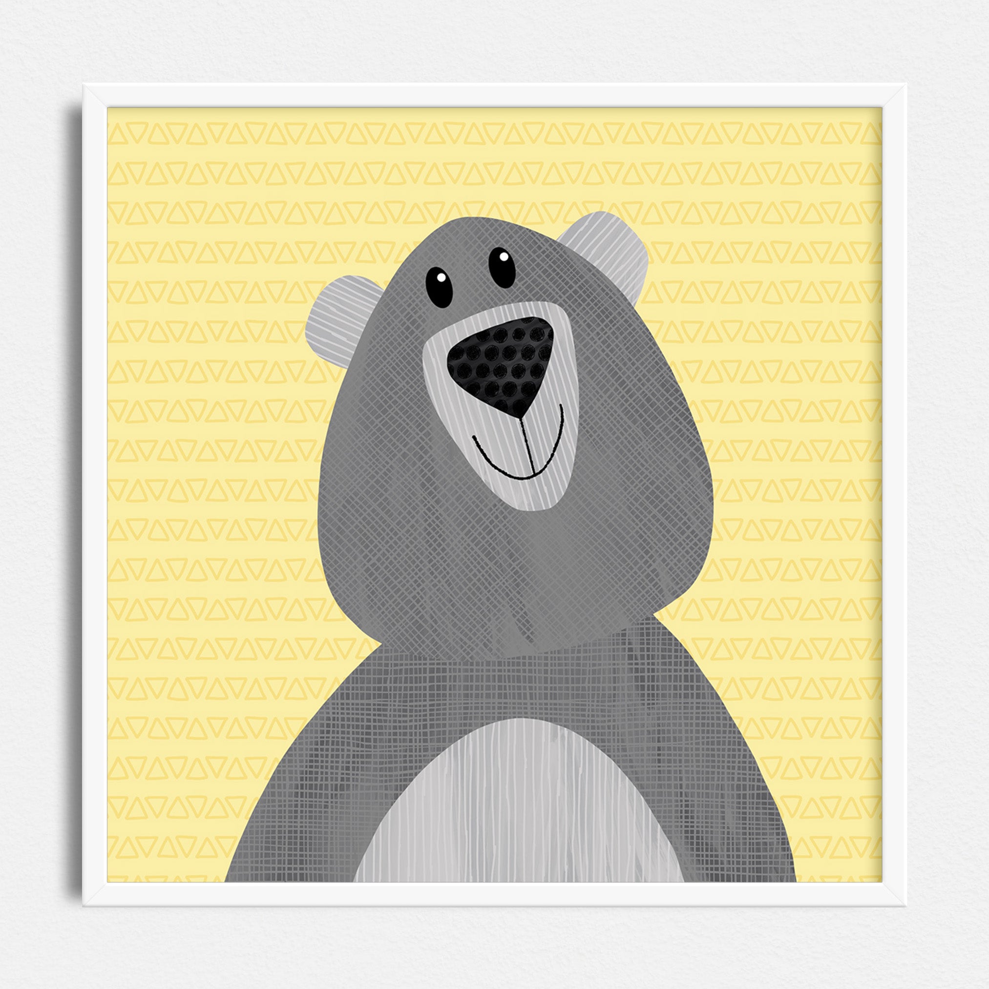 Hugo the Happy Grey Bear - printable art