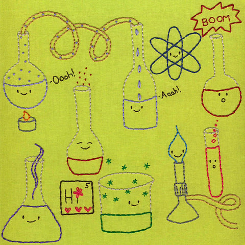 Happy Chemistry embroidery pattern