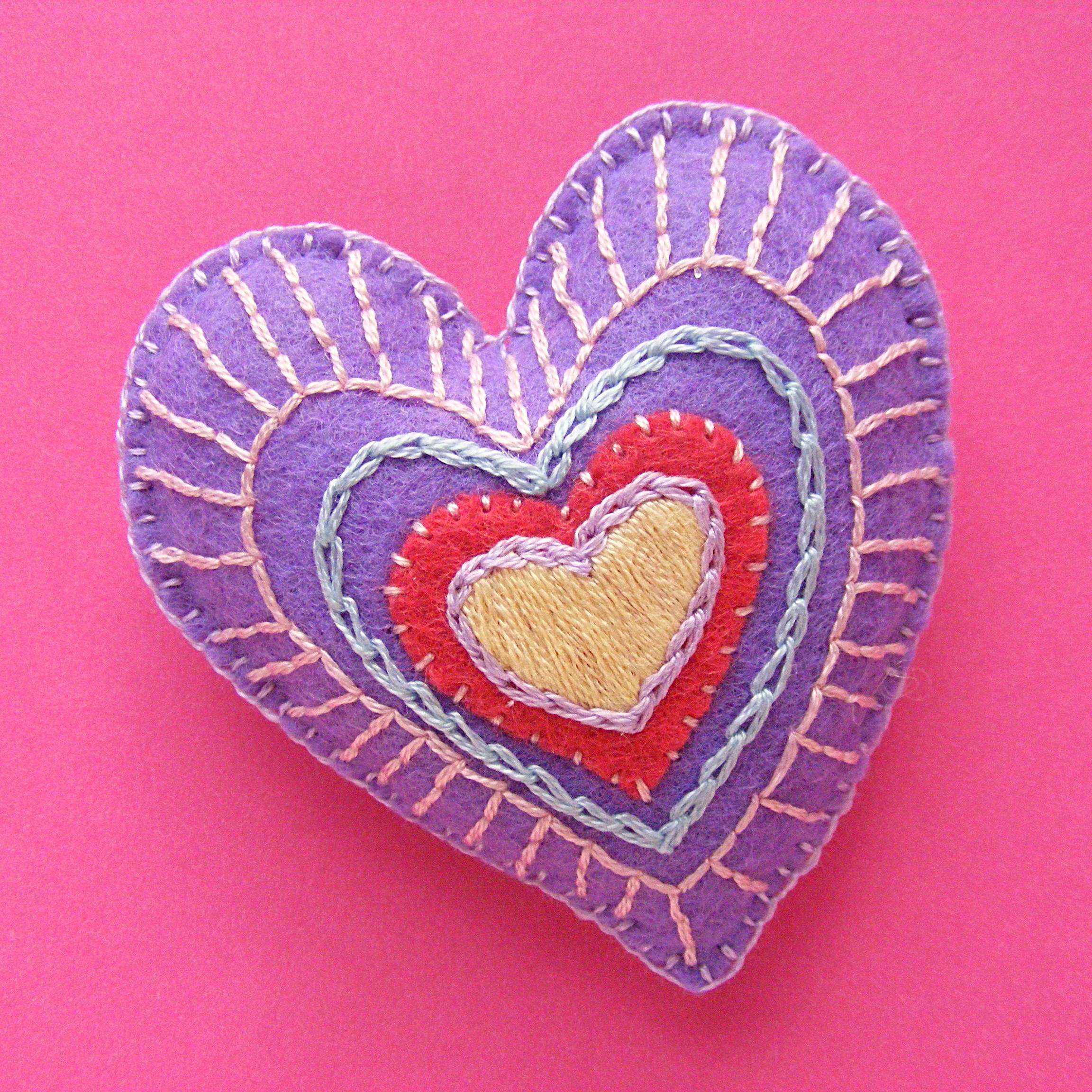 Have a Heart - Embroidered Felt Mobile Pattern