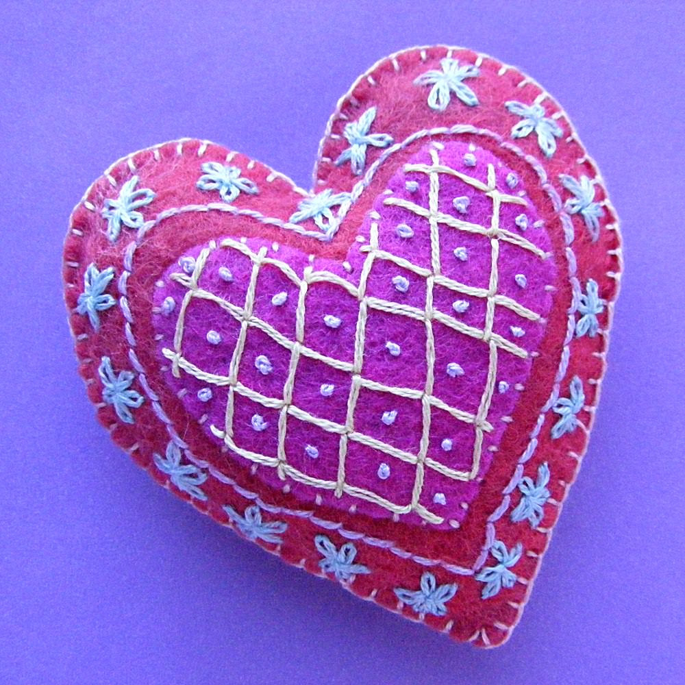 Have a Heart - Embroidered Felt Mobile Pattern