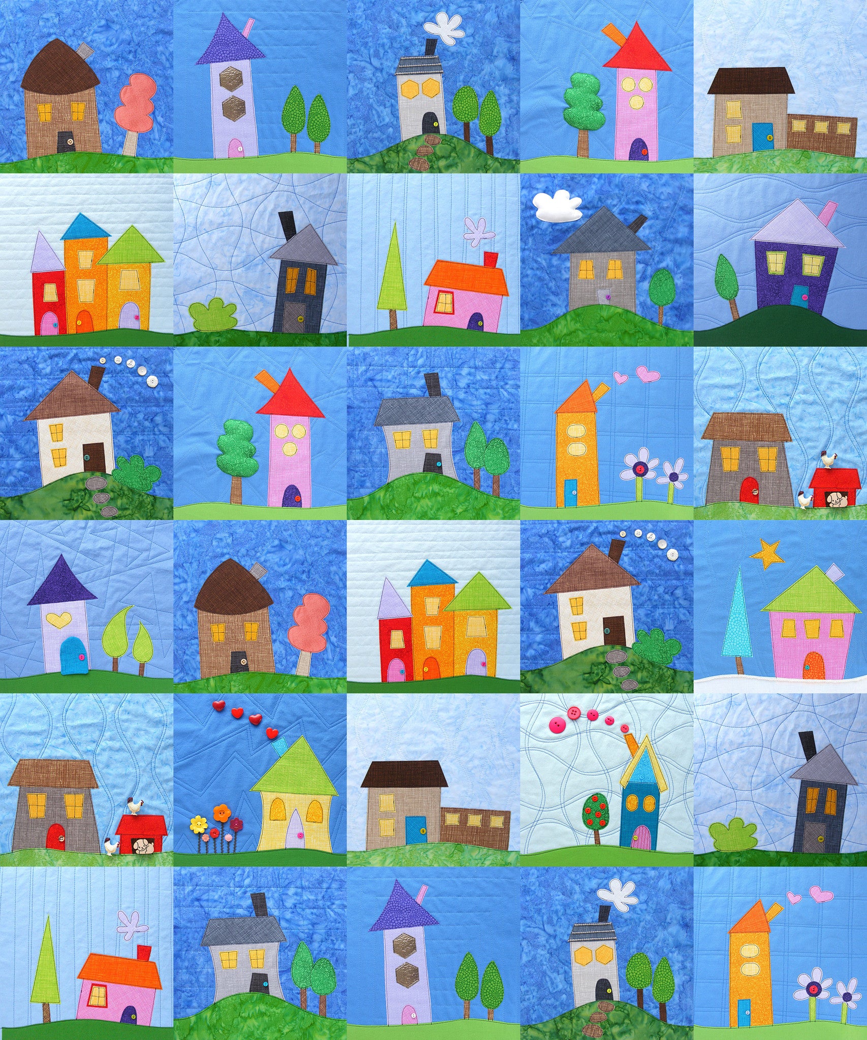 Shiny Happy Houses Quilt Pattern