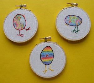 Chickens embroidery pattern