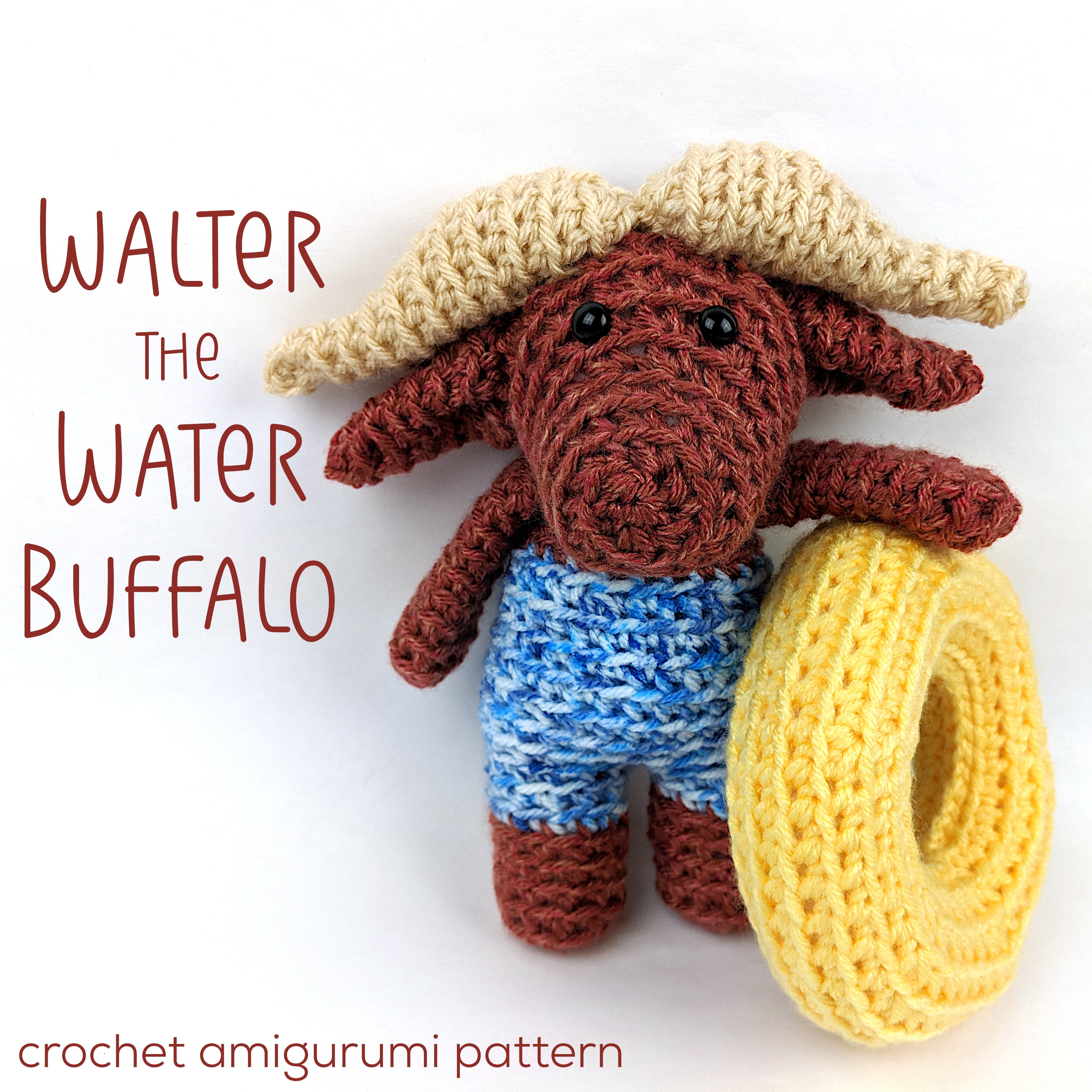 Walter the Water Buffalo Crochet Amigurumi Pattern