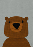 Bear - printable art - collage style