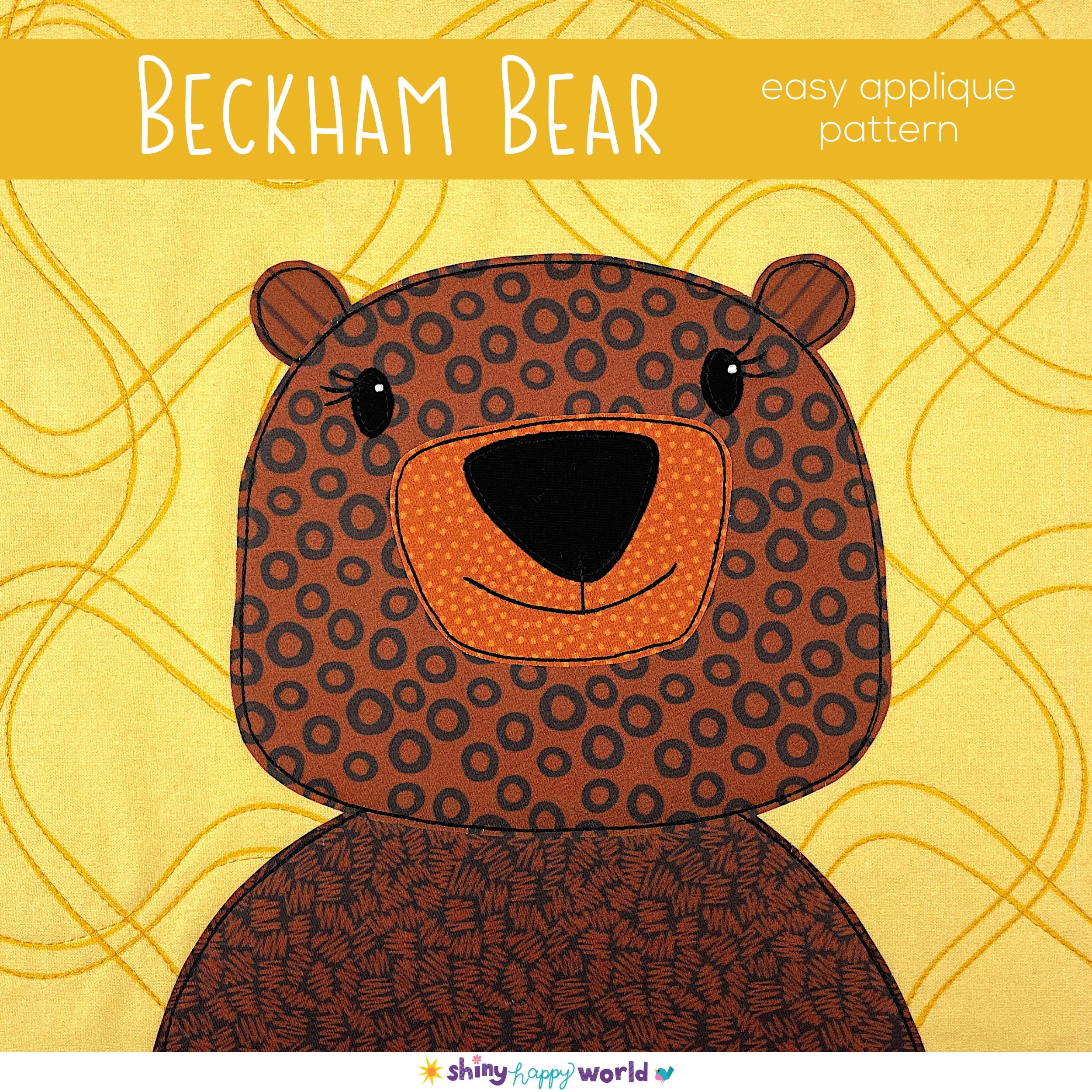 Beckham Bear Applique Pattern