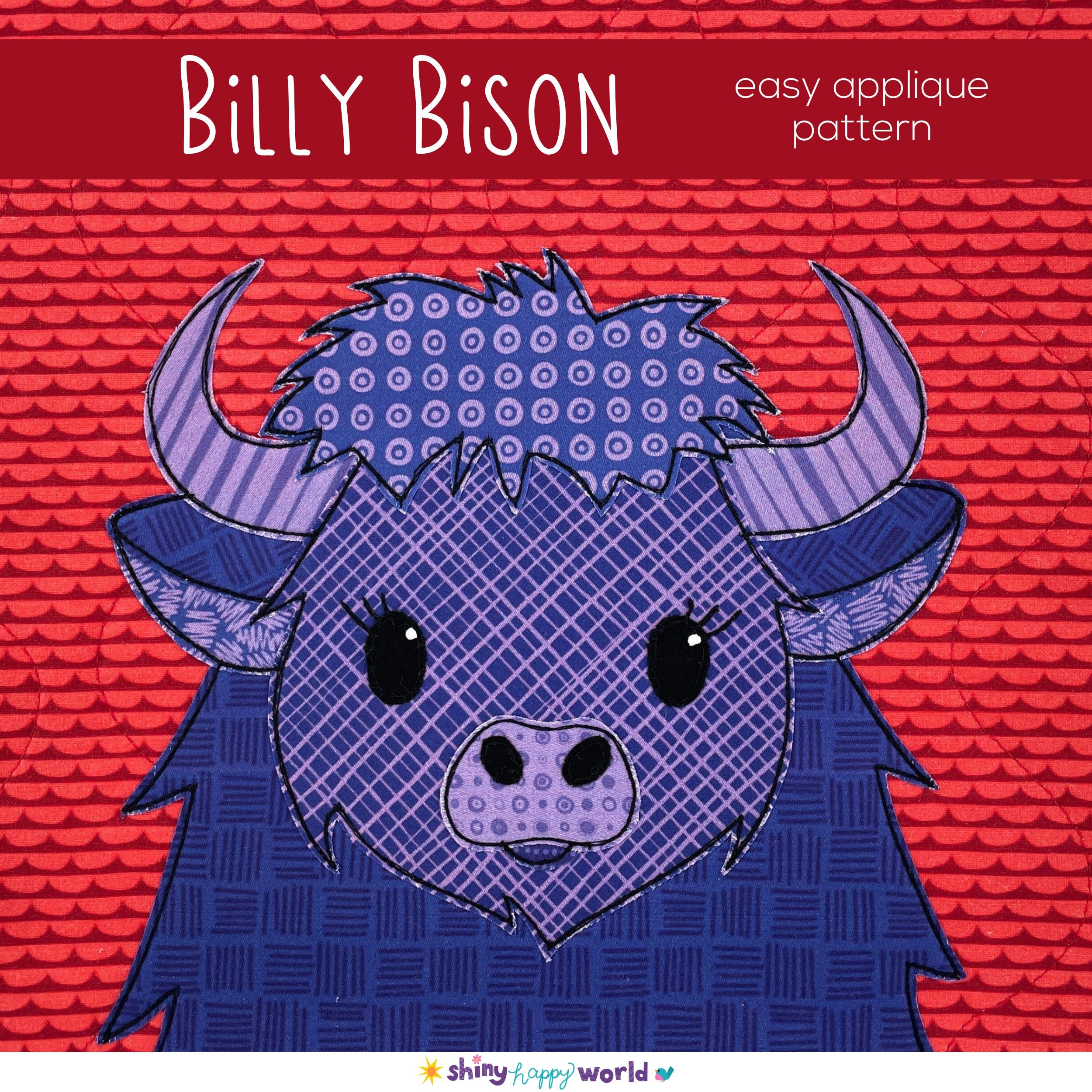 Billy Bison Applique Pattern