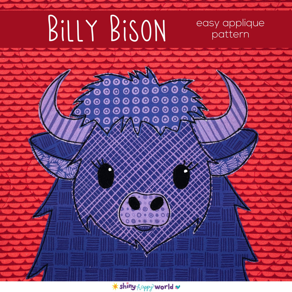 Billy Bison Applique Pattern – Shiny Happy World billy-bison-applique-pattern-shiny-happy-world