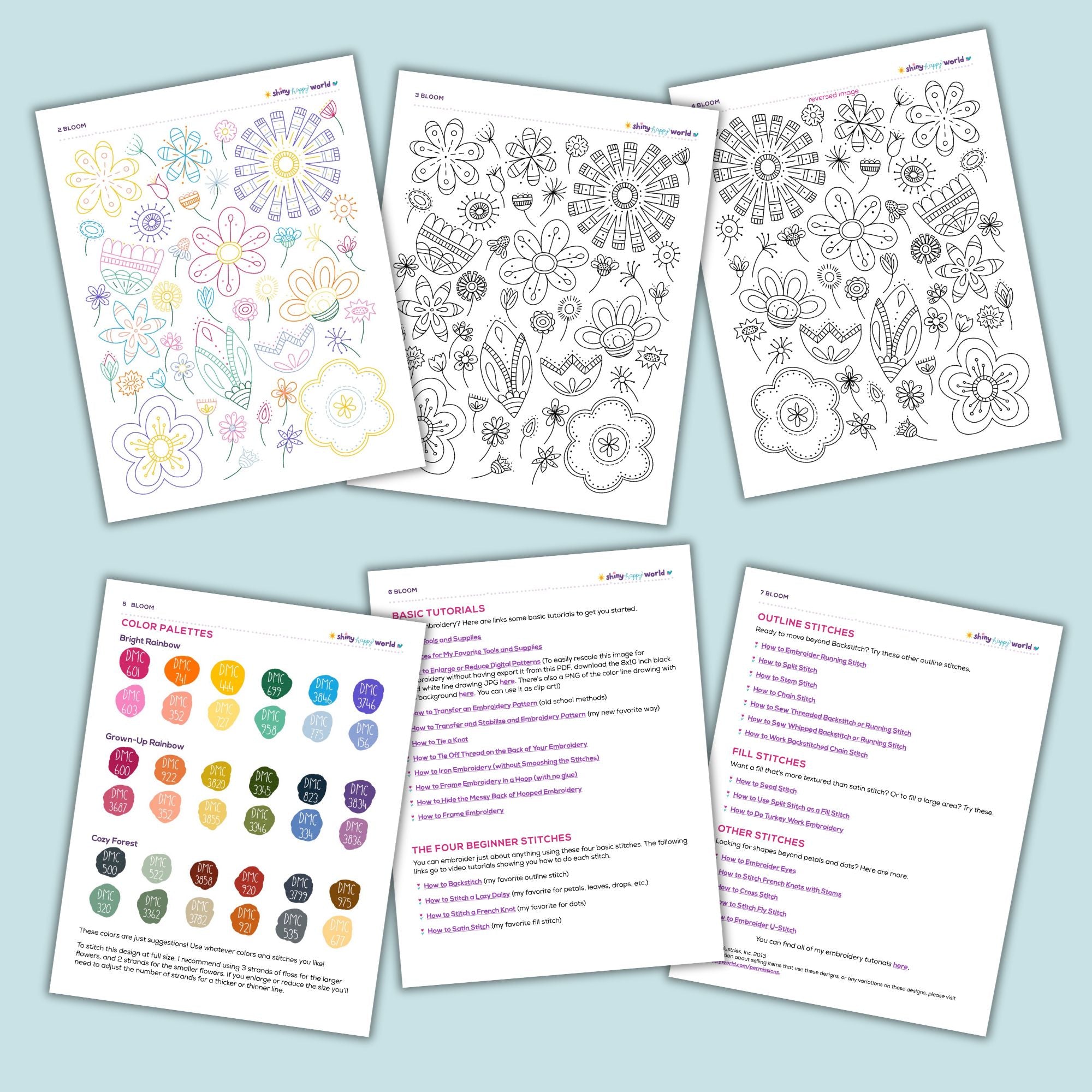 Bloom embroidery pattern