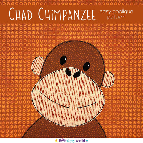 Chad Chimpanzee Applique Pattern