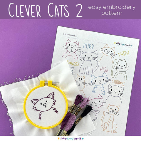 Clever Cats 2 embroidery pattern