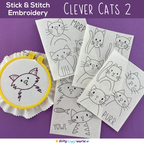 Clever Cats 2 Stick and Stitch Pack