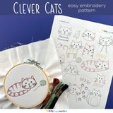 Clever Cats embroidery pattern
