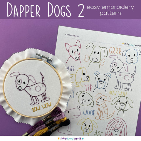 Dapper Dogs 2 embroidery pattern