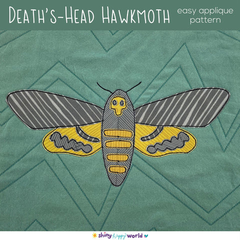 Death's Head Hawkmoth Applique Quilt Pattern