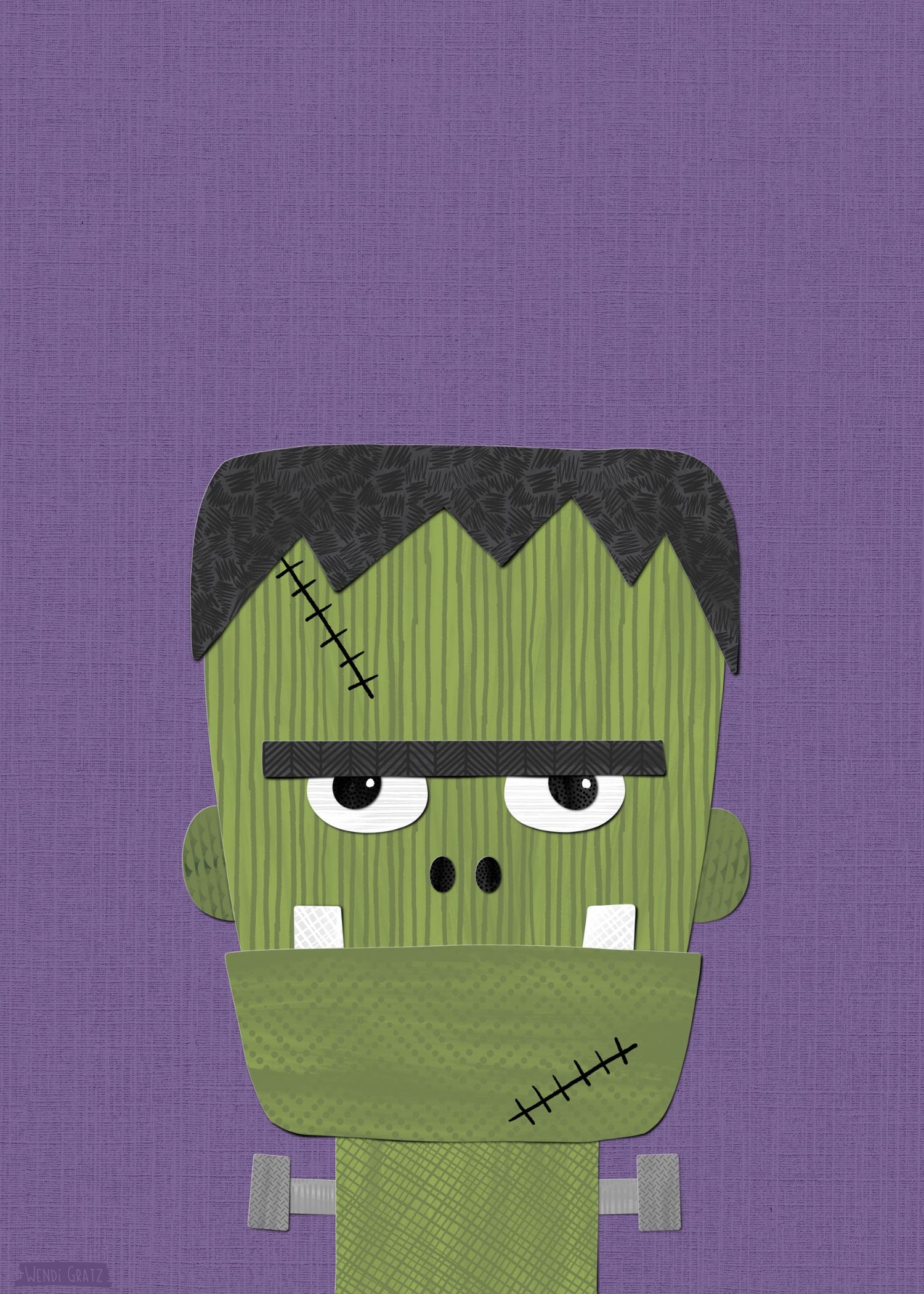 Frankenstein - printable art - collage style