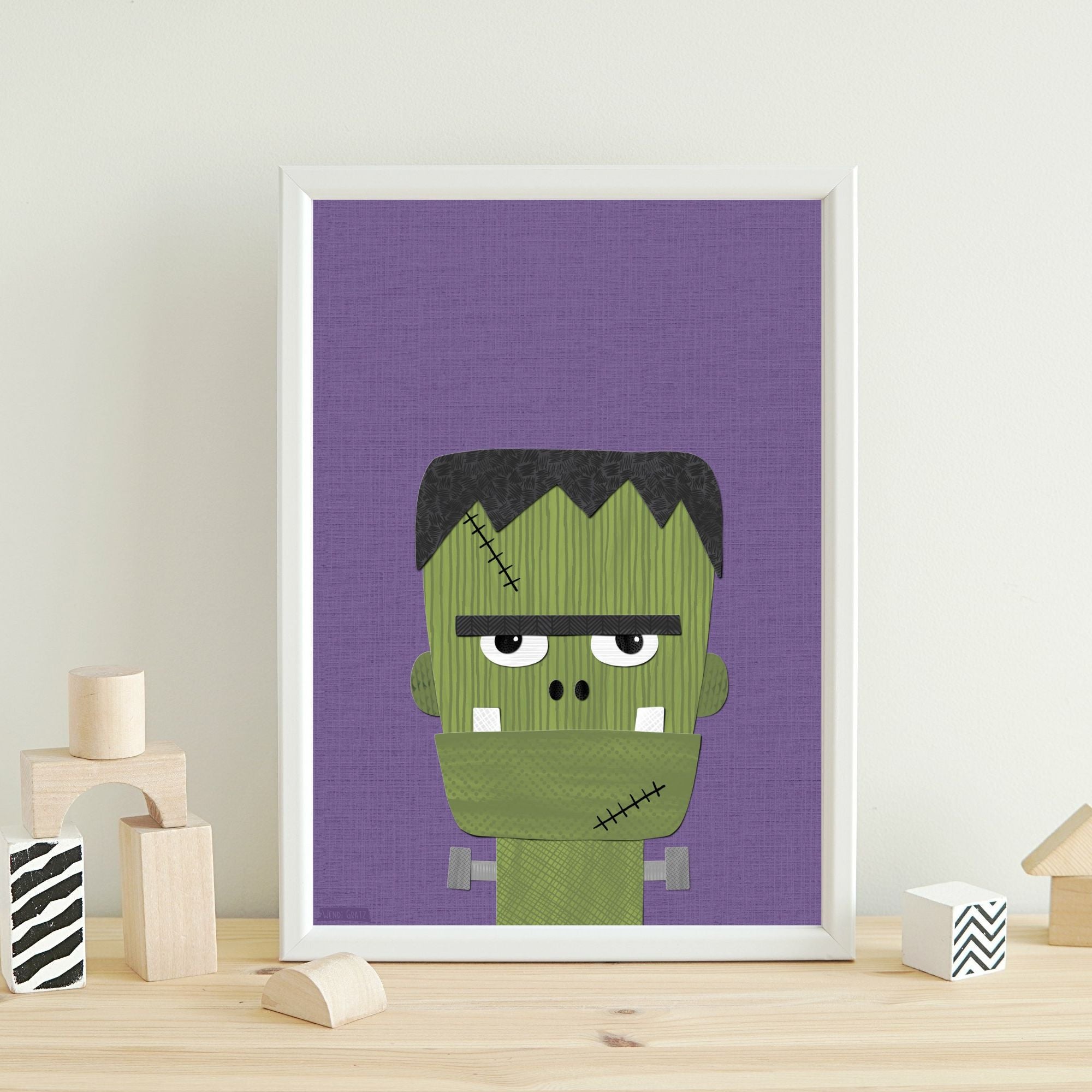 Frankenstein - printable art - collage style