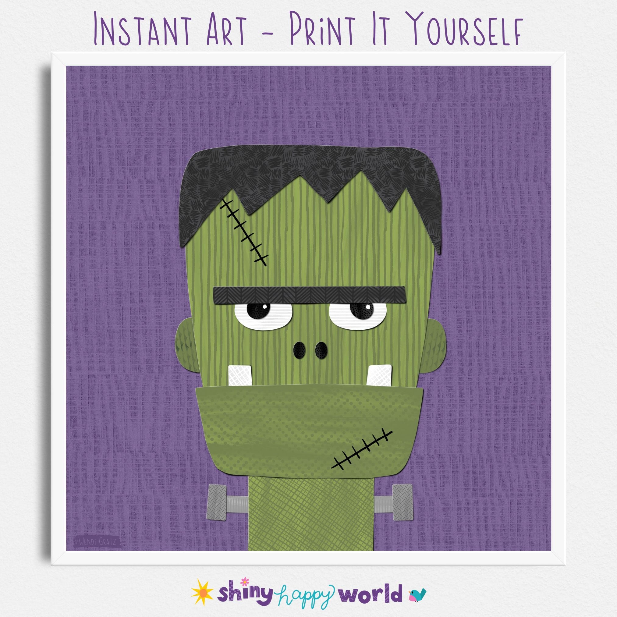 Frankenstein - printable art - collage style
