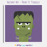 Frankenstein - printable art - collage style