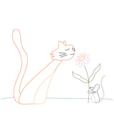 Friends Forever - Cat and Mouse art print, clip art, and embroidery pattern