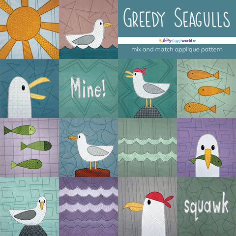 Greedy Seagulls - Mix & Match Applique Quilt Pattern