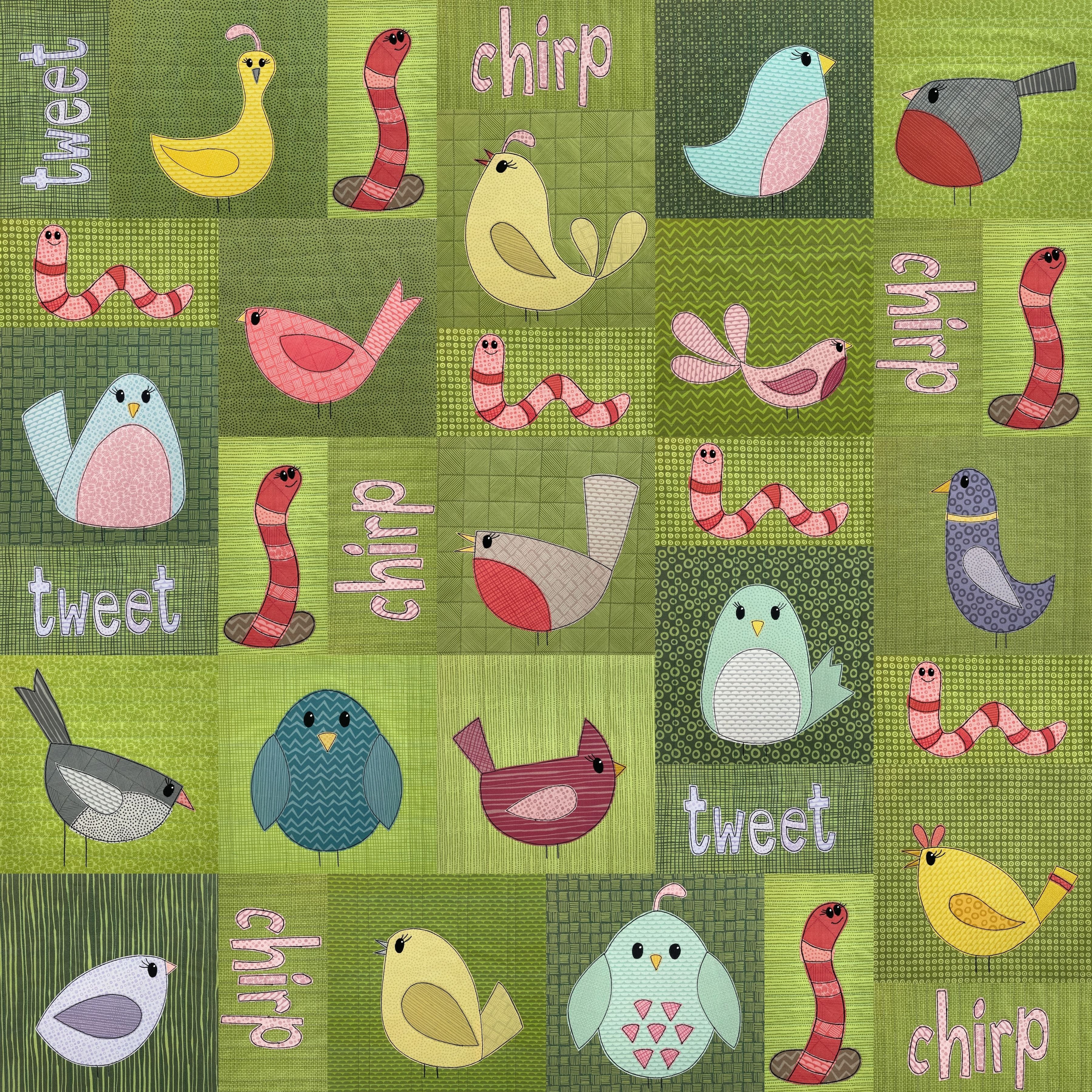 Wormy Worms Applique Quilt Pattern