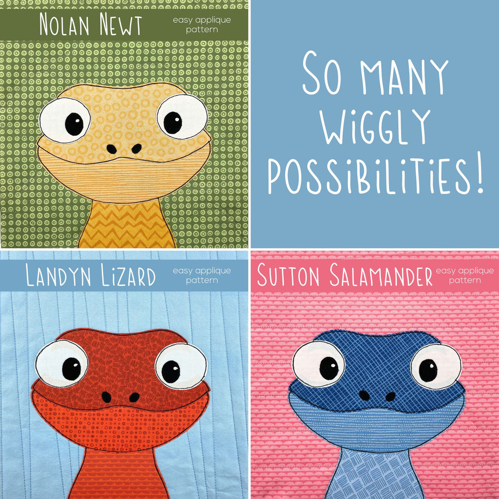 Newt Patterns Nolan Newt Applique Pattern – Shiny Happy World