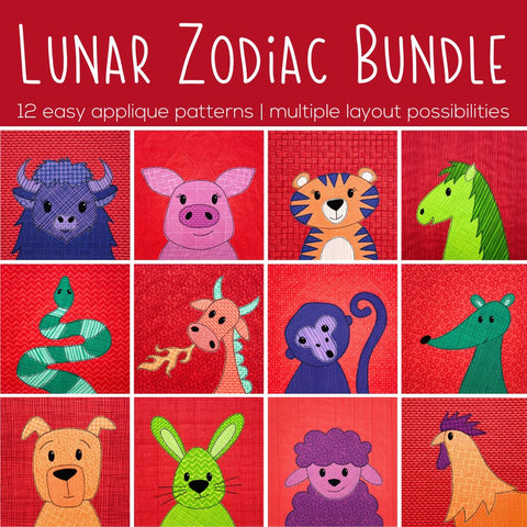Lunar Zodiac Applique Pattern Bundle