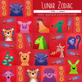 Lunar Zodiac Applique Pattern Bundle