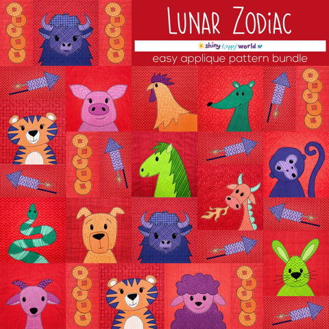 Lunar Zodiac Applique Pattern Bundle