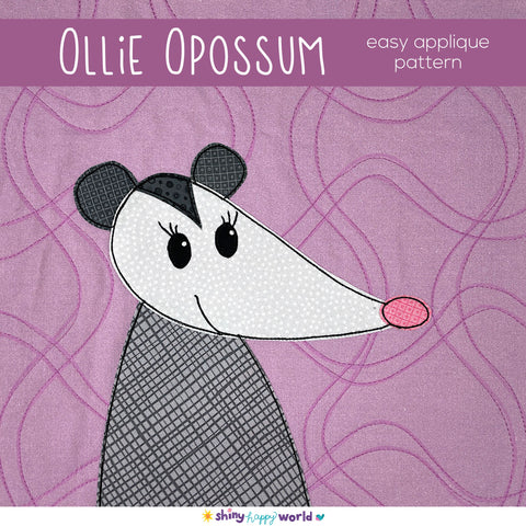 Ollie Opossum Applique Pattern