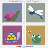Dragonfly - printable art - collage style