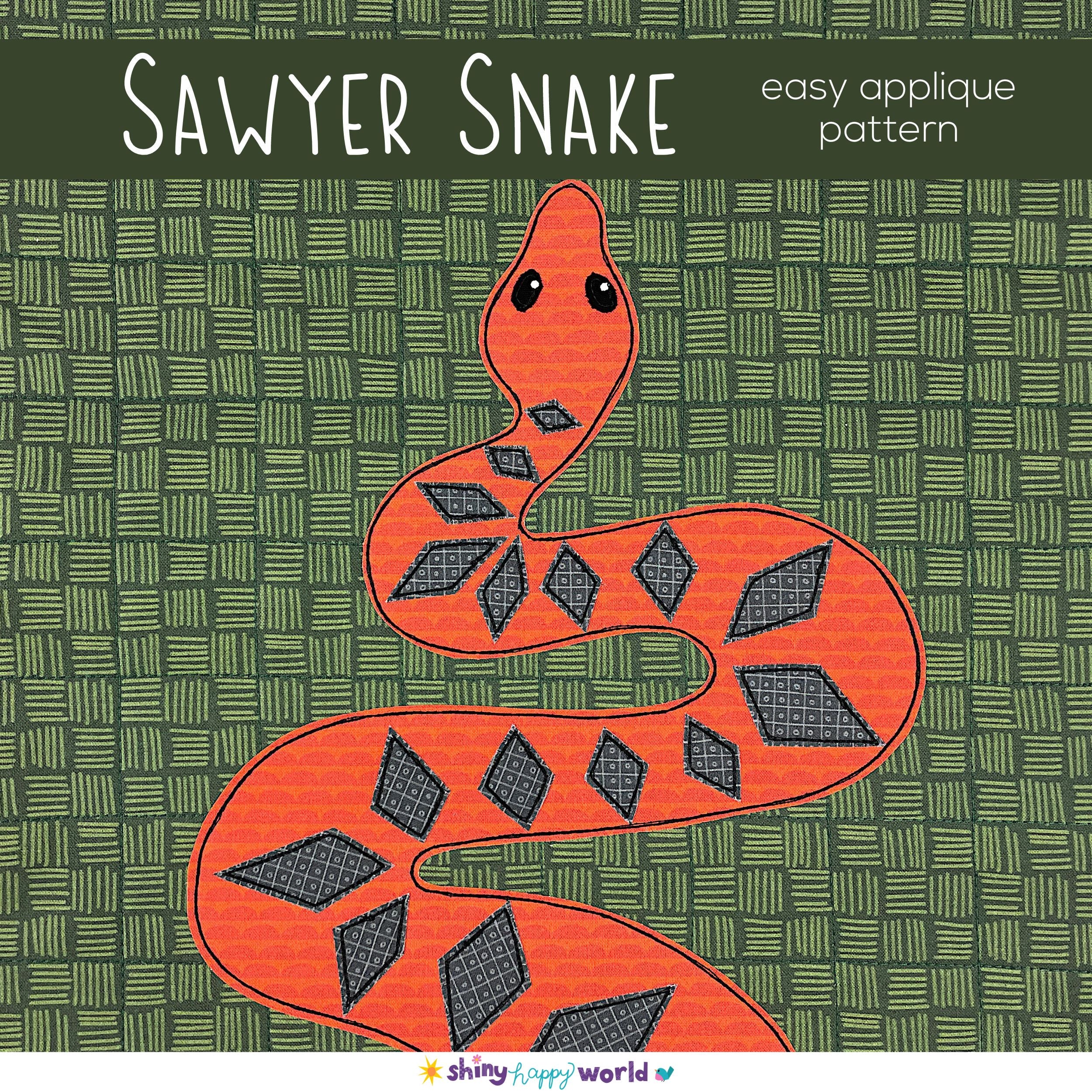 Sawyer Snake Applique Pattern