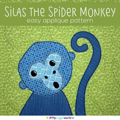 Silas the Spider Monkey Applique Pattern