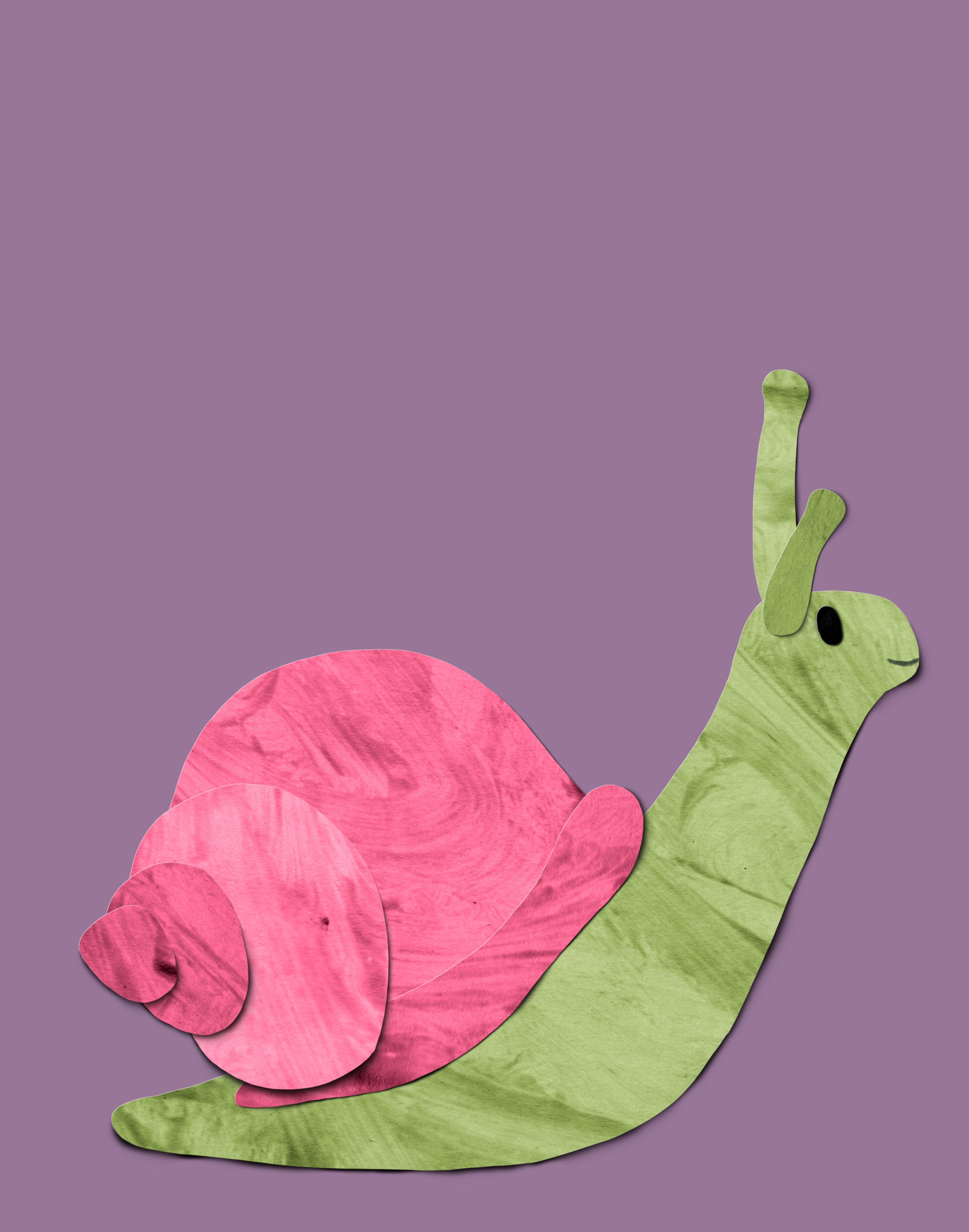 Snail - printable art - Collage Style
