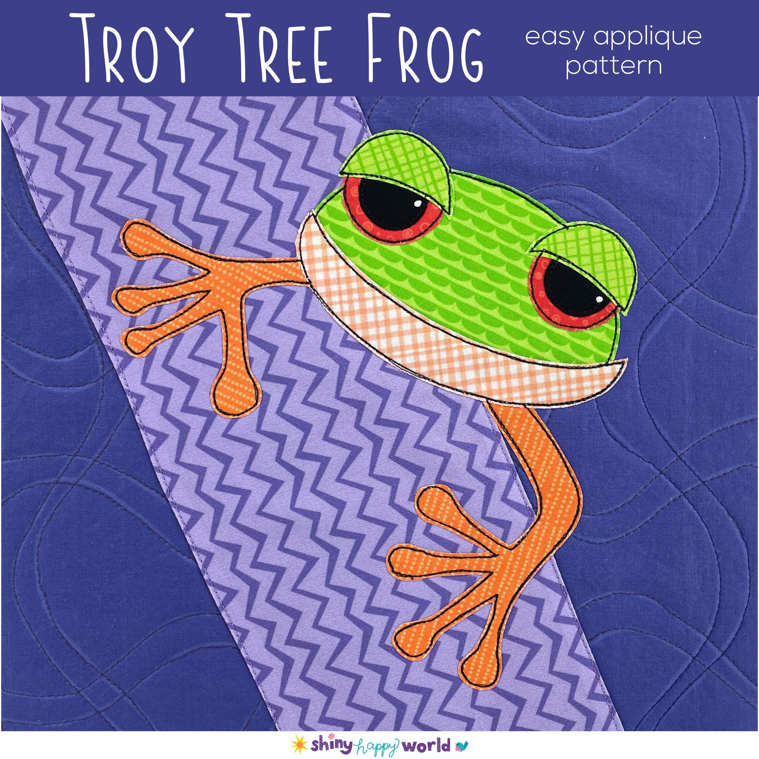 Troy the Tree Frog Applique Pattern