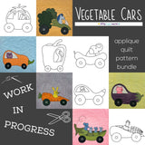 Vegetable Cars Applique Quilt Pattern Bundle