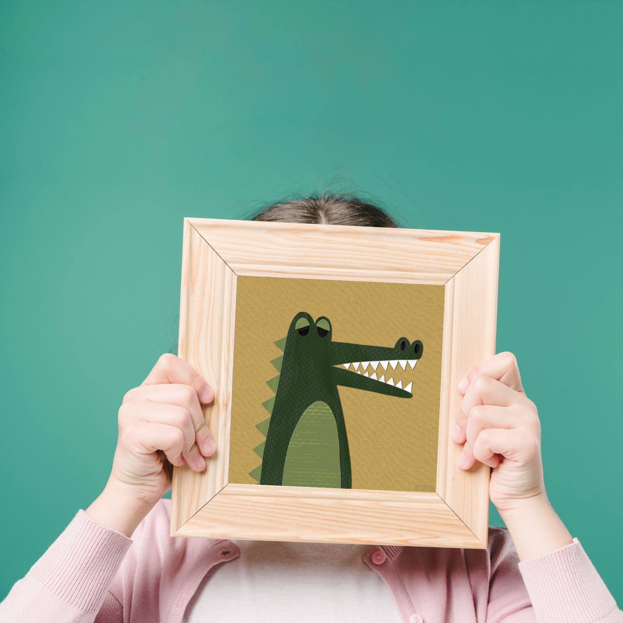 Alligator/Crocodile - printable art - Collage Style