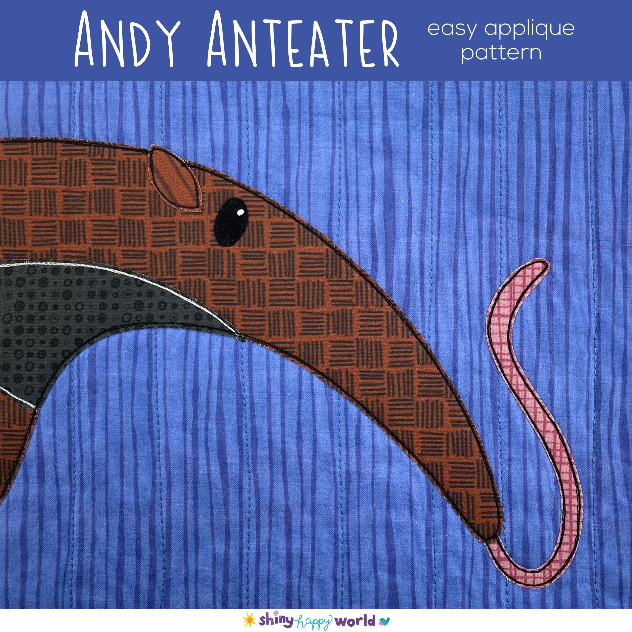 Andy Anteater Applique Quilt Pattern