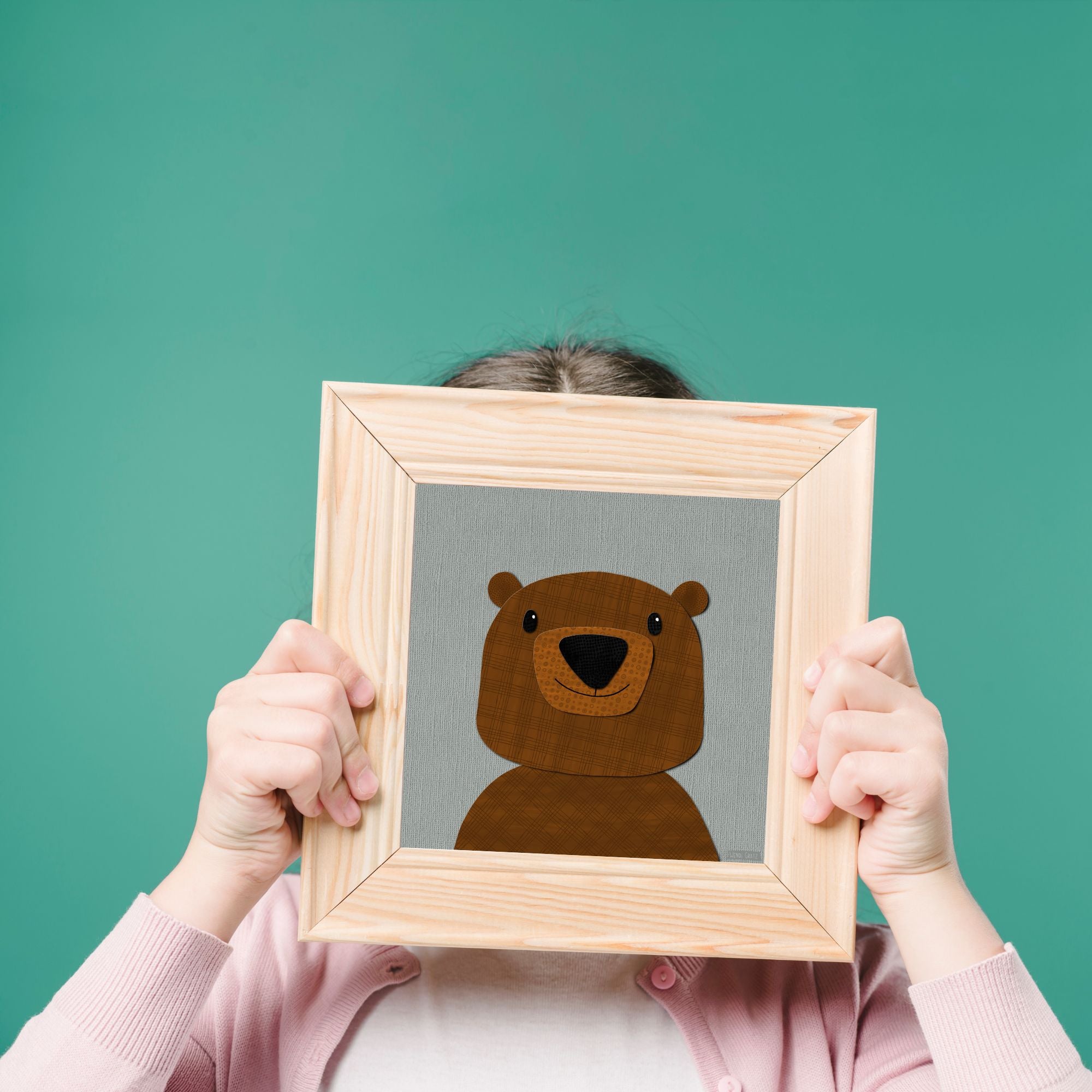 Bear - printable art - collage style