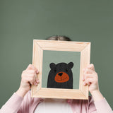 Bryce Bear - printable black bear art - collage style
