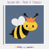 Bellamy Bee - printable art - Collage Style
