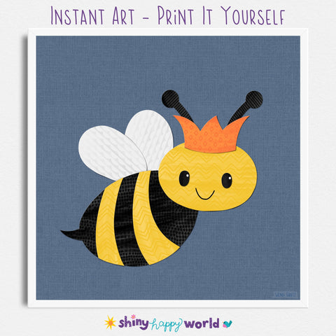 Bellamy Bee - printable art - Collage Style