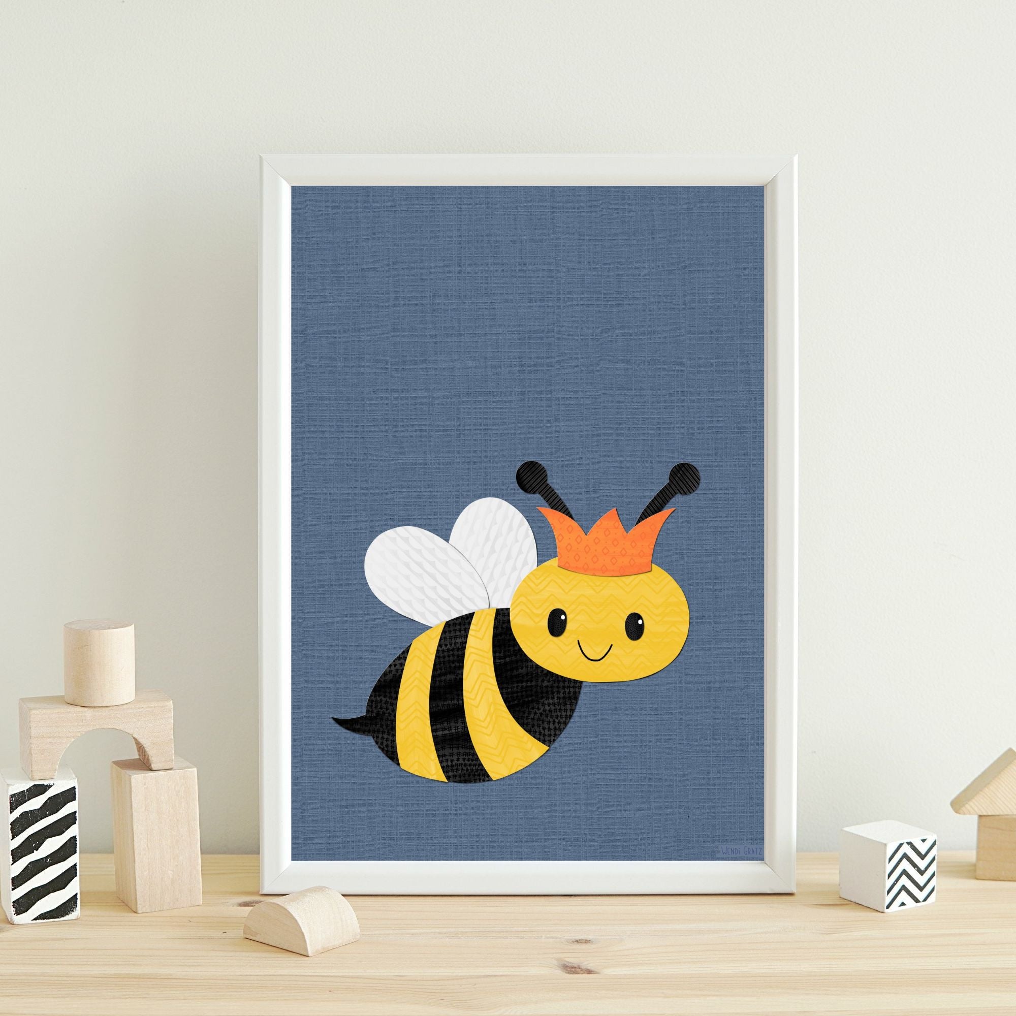 Bellamy Bee - printable art - Collage Style