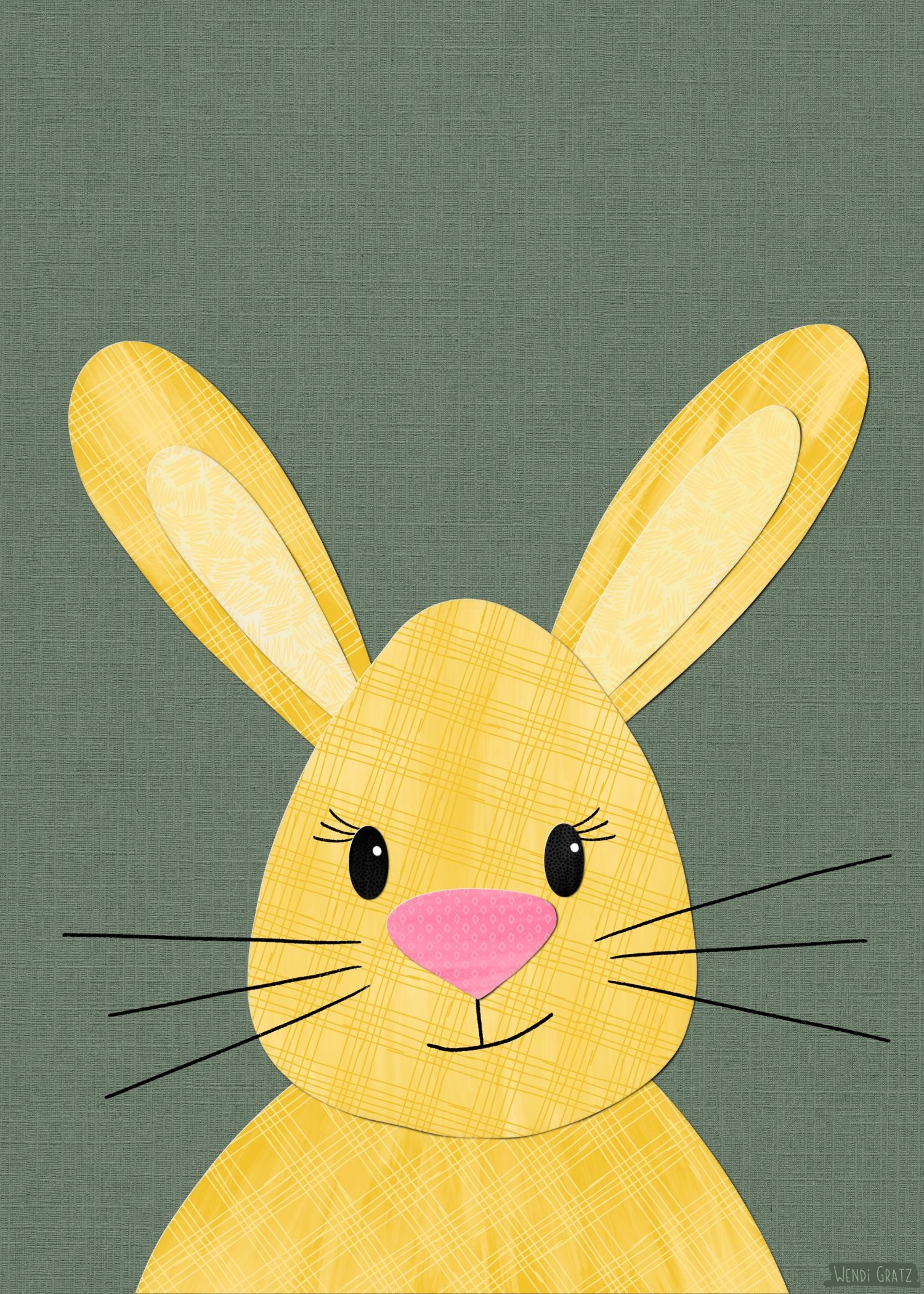 Brette Bunny - printable art - Collage Style